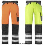 Snickers High Visibility 3 Series Work Trousers with Kneepad Pockets - Class 2