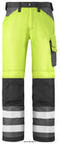 Yellow Hi Vis Snickers Hi Vis 3 Series Work Trousers Kneepad Pockets Class 2 -3333 Hi Vis Trousers Active-Workwear Snickers Hi Vis 3 Series Work Trousers Kneepad Pockets Class 2 -3333 A bright innovation. Advanced 3 Series Snickers work trousers combining high visibility and a contemporary design with limitless functionality at work. Count on a perfect fit and a range of smart pockets. EN 471 Class 2.