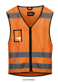 Orange Snickers Hi Vis Zipped Vest Class 2 (Multi Pockets) -9153 Hi Vis Tops Active-Workwear  Bright design at work. Light yet hardwearing high-visibility vest with front zipper and patented MultiPockets convenience. EN 471, Class 2. Reflective bands all around, including over the shoulders so that you're highly visible from all directions even when bending down  Features patented MultiPockets convenience