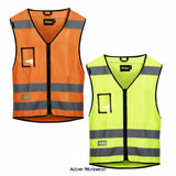 Snickers Hi Vis Zipped Vest Class 2 (Multi Pockets) -9153 Hi Vis Tops Active-Workwear