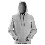 Grey Snickers Hoody No Zip over the head hoodie sweatshirt - 2800 Workwear Hoodies & Sweatshirts Active-Workwear Robust, straightforward Snickers Hoodie with a large kangaroo pocket to warm the hands. Easy to enjoy and ideal for company profiling. Brushed inside for extra comfort 2x2 rib with Lycra for solid performance Reinforced elbows for enhanced durability Sizes: XS-XXXL Material: 65% Polyester 35% Cotton, 300 g/m².