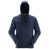 Navy Blue Snickers Hoody No Zip over the head hoodie sweatshirt - 2800 Workwear Hoodies & Sweatshirts Active-Workwear Robust, straightforward Snickers Hoodie with a large kangaroo pocket to warm the hands. Easy to enjoy and ideal for company profiling. Brushed inside for extra comfort 2x2 rib with Lycra for solid performance Reinforced elbows for enhanced durability Sizes: XS-XXXL Material: 65% Polyester 35% Cotton, 300 g/m².
