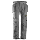 Grey Snickers Lightweight Loose Fit Summer Work Trousers with Kneepad and Holster Pockets-3211 Kneepad Trousers Active-Workwear Stay cool in these Lightweight Snickers work trousers made in lightweight CoolTwill fabric. Features an advanced cut with Twisted Leg  design, Cordura reinforcements for extra durability and a range of pockets, including holster pockets and phone compartment. Advanced cut with Twisted Leg design and Snickers Workwear Gusset in crotch