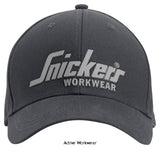 Grey Snickers Logo Baseball Cap - 9041 Accessories Belts Kneepads etc Active-Workwear| Classic 6-panel cap with ventilation holes for extra breathability and comfort. Pre-curved visor ensures great sun protection and the right expression. Comes with somewhat higher fit to suit most head shapes. Pre-curved visor Easy adjustment at the back for optimal fit Rubber-printed Snickers Workwear logo at front
