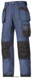 Navy Blue Snickers Rip Stop Lightweight Work Trousers with Kneepad & Holster Pockets -3213 Kneepad Trousers Active-Workwear Turn down the heat. Wear these amazing Snickers 3 Series rip stop work trousers made of super light yet durable rip-stop fabric. Count on advanced cut, superior Cordura reinforced knee protection and a range of pockets, including holster pockets. Advanced cut with Twisted Leg design and Snickers Workwear Gusset in crotch for outstanding working comfort with every move