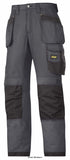 Steel Grey Snickers Rip Stop Lightweight Work Trousers with Kneepad & Holster Pockets -3213 Kneepad Trousers Active-Workwear Turn down the heat. Wear these amazing Snickers 3 Series rip stop work trousers made of super light yet durable rip-stop fabric. Count on advanced cut, superior Cordura reinforced knee protection and a range of pockets, including holster pockets. Advanced cut with Twisted Leg design and Snickers Workwear Gusset in crotch for outstanding working comfort with every move