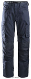 Navy Snickers Service Line Work Trousers with Kneepad Pockets -6801 Kneepad Trousers Active-Workwear Make the right impression, and get the right protection. These modern trousers have a contemporary design with amazing fit for superior comfort at work, featuring advanced knee protection. The functionality is just right for most jobs and with plenty of space for company profiling.