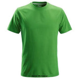 Apple Gree Snickers Workwear Classic Work T Shirt 100% Combed Cotton Comfort Tee Shirt - 2502 Shirts Polos & T-Shirts active workwear Snickers Open opportunities. A classic T-shirt with Cotton comfort and loads of company profiling possibilities. For a long service life, reinforced at the shoulder seam and back of neck Lycra in the neck rib helps maintain shape wash after wash Printed neck label to avoid itching