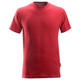 Red Snickers Workwear Classic Work T Shirt 100% Combed Cotton Comfort Tee Shirt - 2502 Shirts Polos & T-Shirts active workwear Snickers Open opportunities. A classic T-shirt with Cotton comfort and loads of company profiling possibilities. For a long service life, reinforced at the shoulder seam and back of neck Lycra in the neck rib helps maintain shape wash after wash Printed neck label to avoid itching