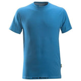 Ocean Blue Snickers Workwear Classic Work T Shirt 100% Combed Cotton Comfort Tee Shirt - 2502 Shirts Polos & T-Shirts active workwear Snickers Open opportunities. A classic T-shirt with Cotton comfort and loads of company profiling possibilities. For a long service life, reinforced at the shoulder seam and back of neck Lycra in the neck rib helps maintain shape wash after wash Printed neck label to avoid itching. Sizes: XS-XXXL Material: