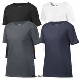 Snickers Workwear Womens Classic Work T Shirt 100% Combed Cotton - 2516 Shirts Polos & T-Shirts Active-Workwear With a fresh look, optimal female fit, this T-shirt is easy to enjoy and ideal for company profiling. Designed with a tighter, more feminine fit Lycra in the neck rib helps maintain
