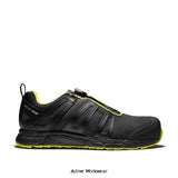 Solid Gear Venture Composite S3 BOA Safety Trainer Shoe-SG76007 Shoes Active-Workwear Venture from Solid Gear is a durable and athletic lightweight safety shoe. By using the revolutionary technology ETPU, the midsole gives you endless cushioning and comfort. The more energy you give, the more you get back. Now we´re also introducing this technology in a black version. TPU reinforcement covering the full grain leather upper together with BOA® Fit System