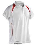 White Red Spiro Men's Team Spirit Breathable sporty Polo Shirt S177M Shirts Polos & T-Shirts Active-Workwear Performance lightweight polo Printed design feature Reflective SPIRO logo on right bottom hem Dropped hem Soft comfort fit COOL-DRY fabric Quick drying 3 button neck closing Keeps the skin cool and comfortable 