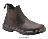 Steelite Safety Dealer Boot S1P Steel toe and Midsole - FW51 Boots Active-Workwear Traditional styled safety Dealer Boot with steel toecap and steel midsole. CE certified Protective steel toecap Steel midsole Anti-static footwear Energy Absorbing Seat Region SRC - Slip resistant outsole to prevent slips and trips on ceramic and steel surfaces Fuel and oil resistant outsole Dual density sole unit