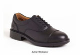 Sterling Black Safety S1P Oxford Shoe Steel Toe Composite Midsole  – SS501 CM Shoes Active-Workwear Black leather Oxford safety shoe Black leather Oxford Steel toe cap Composite mid-sole, Padded collar PU dual density sole, Chemical resistant sole, Oil resistant sole, Shock absorption Anti static. Safety Rating S1P Slip Rating SRC Size Range 6 to 12 