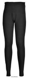 Black Thermal Base layer Long Johns Trousers -Portwest B121 Underwear & Thermals Active-Workwear The B121 creates a layer of warmth around the lower body. The soft poly-cotton fibres and fabric knitting mean that heat is trapped in. Cuffed hem and elasticated waist provide a comfortable fit. 