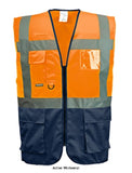Warsaw executive zipped two tone hi viz vest -portwest c476 hi vis tops active-workwear